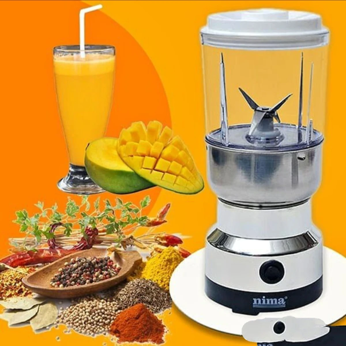 Nima 350W Electric 2 in 1 Blender and Grinder, High Quality Heavy Duty Blender and Mixer Grinder